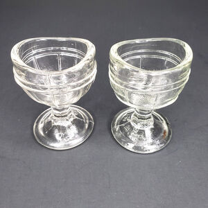 Antique Vintage Glass Eye Wash Cup Paneled Clear Glass  USA